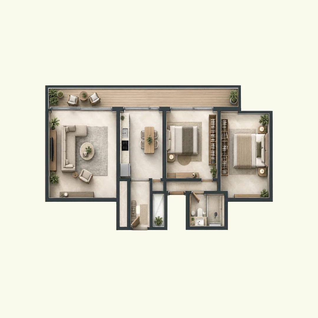 2+1 3B görünüm